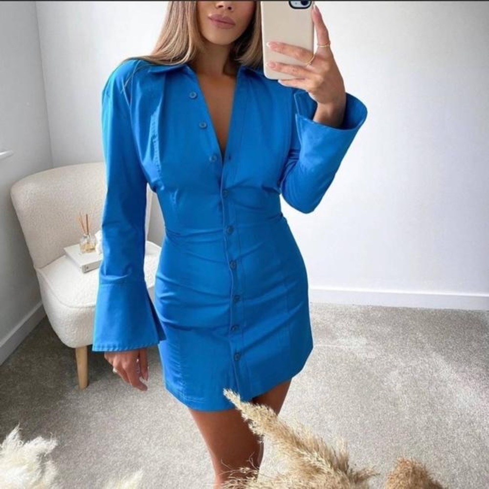 Zara Cotton Shirt Poplin Dress